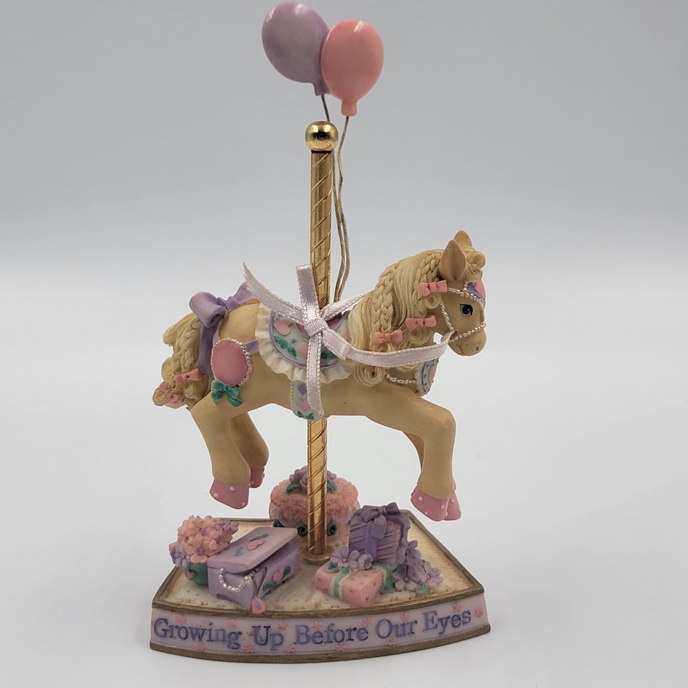1999 Enesco "Growing Up Before Our Eyes " Pony Figurine Nursery Birthday
